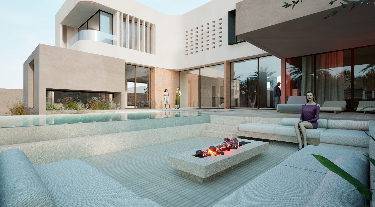 Villa Yasmeen outdoor seating rendering
